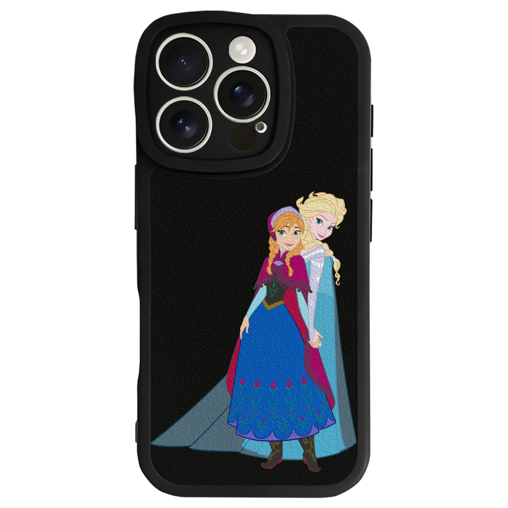 （画像用） アナと雪の女王 アンナ エルサ Frozen Anna Elsa 【iPhone 16シリーズ対応】シリコンスマホケース（レザー調） 材質：シリコン